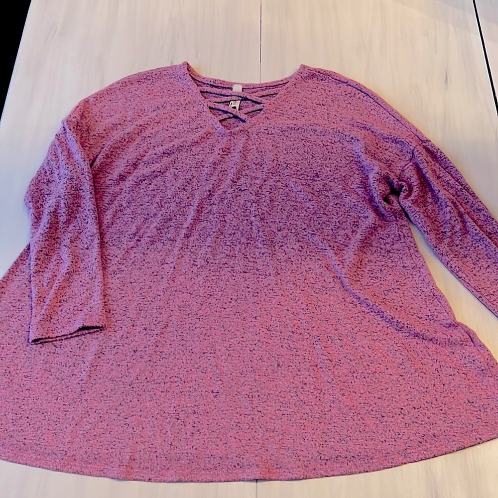 Girls Heathered Pink Tween Top